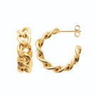 Boucles d’oreilles créoles maillons gourmette en acier PVD doré
