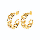 Boucles d’oreilles créoles maillons gourmette en acier PVD doré