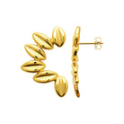 Boucles d’oreilles créoles ouvertes en couronne de gouttes en acier PVD doré