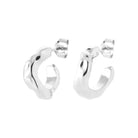 Boucles d’oreilles créoles ouvertes ondulées en argent 925 rhodié