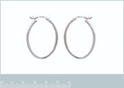 Boucles d’oreilles créoles ovales 36 mm en argent 925 rhodié