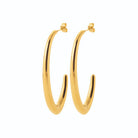 Boucles d’oreilles créoles ovales allongées en acier PVD doré