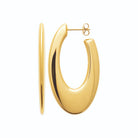 Boucles d’oreilles créoles ovales évasées en acier PVD doré