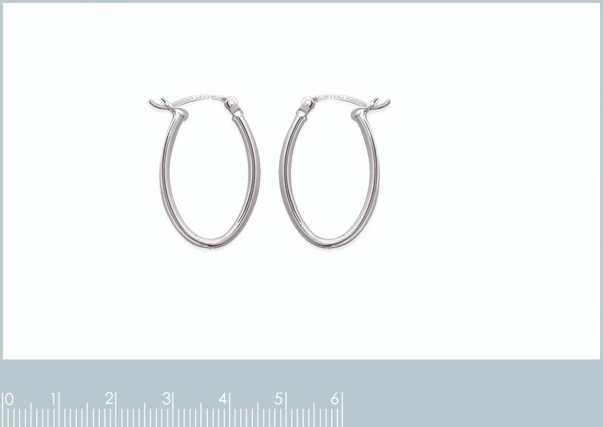 Boucles d’oreilles créoles ovales fil fin en argent 925