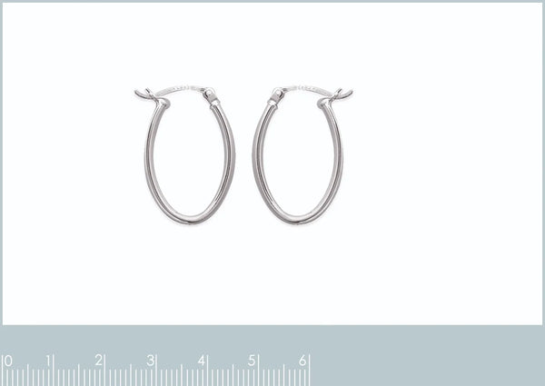 Boucles d’oreilles créoles ovales fil fin en argent 925
