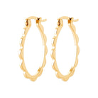 Boucles d’oreilles créoles ovales ondulées grand modèle en plaqué or