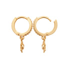 Boucles d’oreilles créoles pavées pendeloque soleil zircon en plaqué or