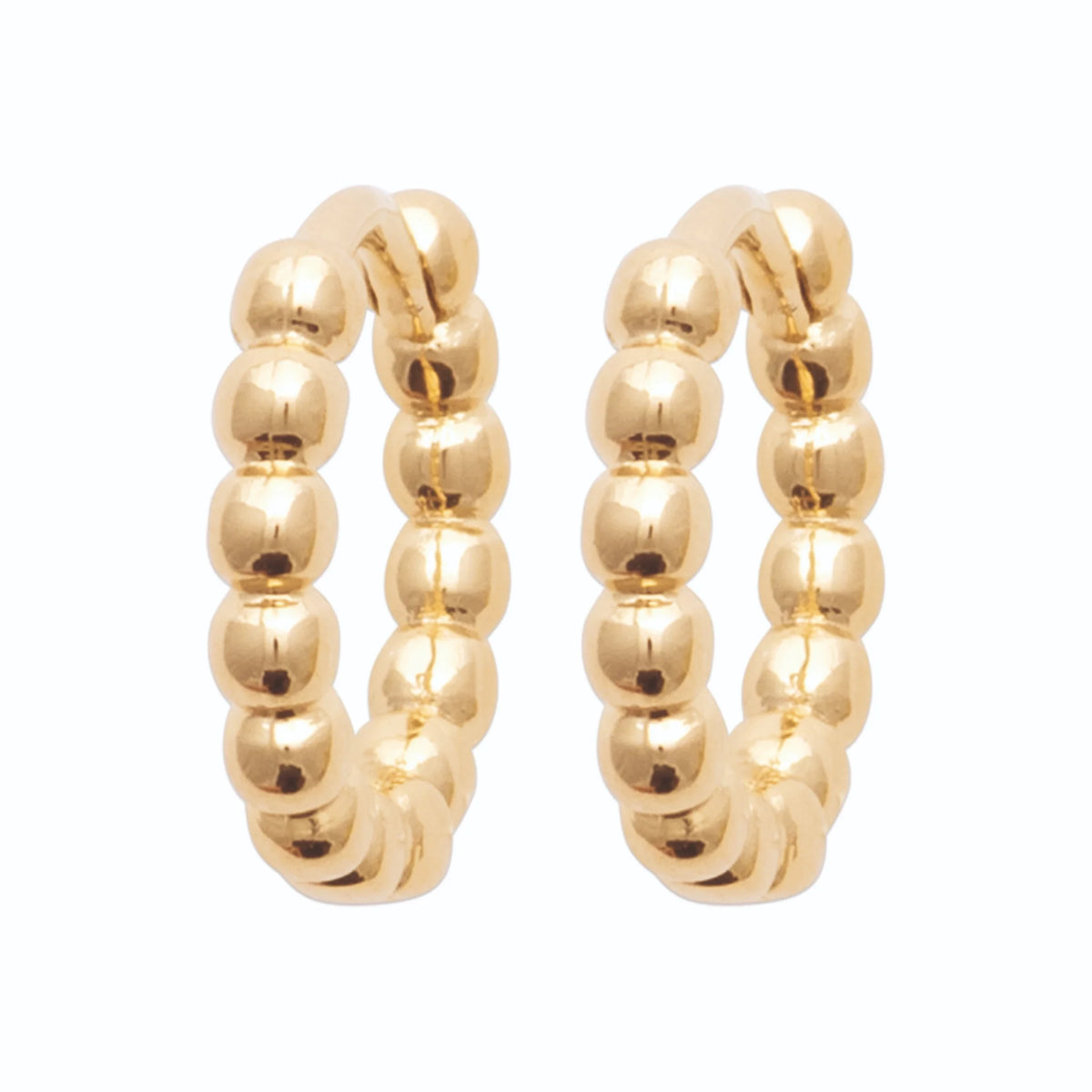 Boucles d’oreilles créoles perlées 12 mm en plaqué or