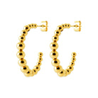 Boucles d’oreilles créoles perlées en acier PVD doré