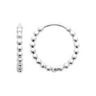 Boucles d’oreilles créoles perlées en argent 925 rhodié, autre angle de vue
