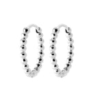 Boucles d’oreilles créoles perlées en argent 925 rhodié