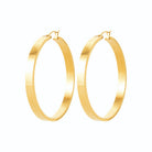 Boucles d’oreilles créoles plates 48 mm en acier PVD doré