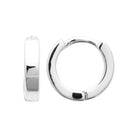 Boucles d’oreilles créoles plates carrées en argent 925 rhodié