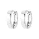 Boucles d’oreilles créoles plates carrées en argent 925 rhodié