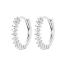 Boucles d’oreilles créoles rayonnantes de zircons en argent 925