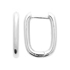 Boucles d’oreilles créoles rectangulaires en argent 925 rhodié