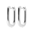 Boucles d’oreilles créoles rectangulaires en argent 925 rhodié