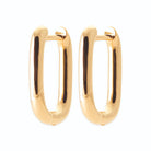 Boucles d’oreilles créoles rectangulaires bombées en plaqué or
