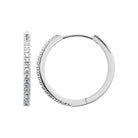 Boucles d’oreilles créoles rivière de zircons en argent 925 rhodié