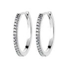 Boucles d’oreilles créoles rivière de zircons en argent 925 rhodié