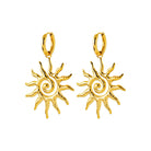 Boucles d’oreilles créoles et soleil spirale en acier PVD doré