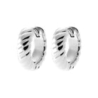 Boucles d’oreilles créoles torsadées bombées en argent 925 rhodié