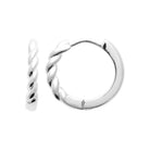 Boucles d’oreilles créoles torsadées facettées en argent 925 rhodié