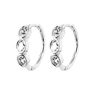 Boucles d’oreilles créoles à trois zircons en anneaux en argent 925 rhodié
