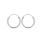 Boucles d’oreilles créoles tube 16 mm en argent 925 rhodié