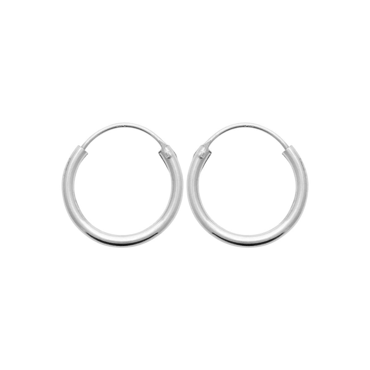 Boucles d’oreilles créoles tube 16 mm en argent 925 rhodié