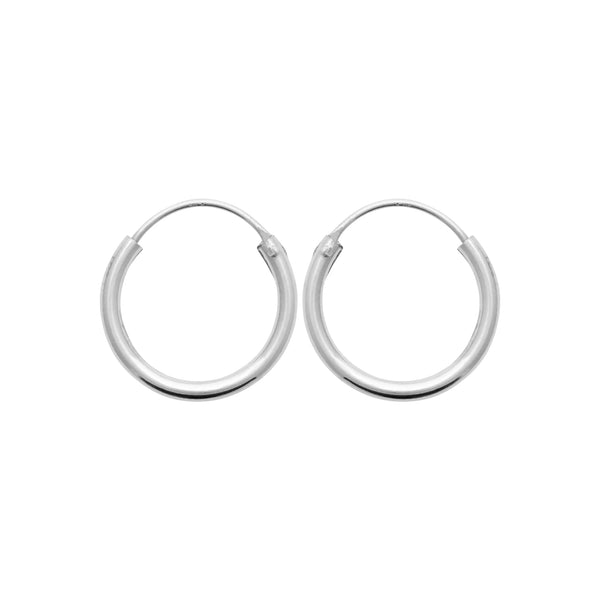 Boucles d’oreilles créoles tube 16&nbsp;mm en argent 925 rhodié