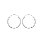 Boucles d’oreilles créoles tube 20 mm en argent 925 rhodié