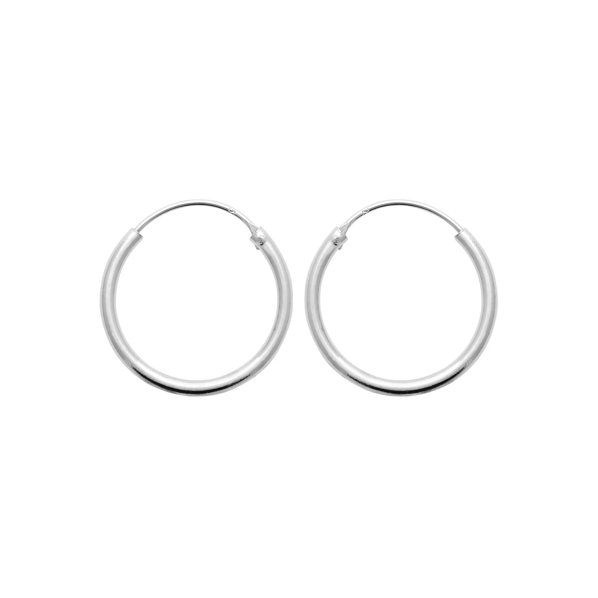 Boucles d’oreilles créoles tube 20 mm en argent 925 rhodié