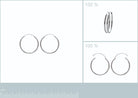 Boucles d’oreilles créoles tube 30 mm en argent 925 rhodié