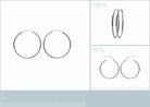 Boucles d’oreilles créoles tube 40 mm en argent 925 rhodié