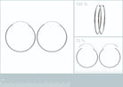 Boucles d’oreilles créoles tube 50 mm en argent 925 rhodié