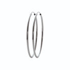 Boucles d’oreilles créoles tube 60 mm en argent 925 rhodié, autre angle de vue