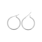 Boucles d’oreilles créoles tube à clip 20 mm en argent 925 rhodié