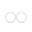 Boucles d’oreilles créoles tube à clip 30 mm en argent 925 rhodié