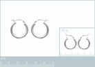 Boucles d’oreilles créoles tube épais 20 mm en argent 925 rhodié