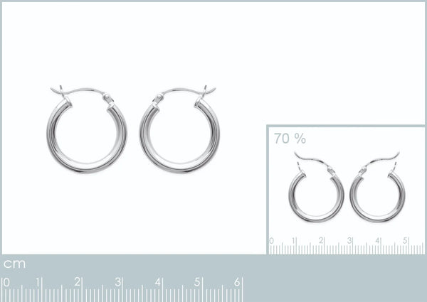 Boucles d’oreilles créoles tube épais 20&nbsp;mm en argent 925 rhodié