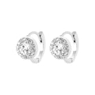 Boucles d’oreilles créoles et zircon entouré en argent 925 rhodié