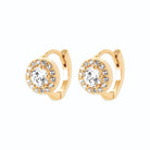 Boucles d’oreilles créoles et zircon entouré en plaqué or