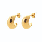 Boucles d’oreilles demi-créoles croissant en acier PVD doré