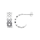 Boucles d’oreilles demi-créoles entrelacs ajourés en argent 925 rhodié