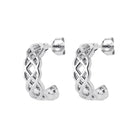 Boucles d’oreilles demi-créoles entrelacs ajourés en argent 925 rhodié