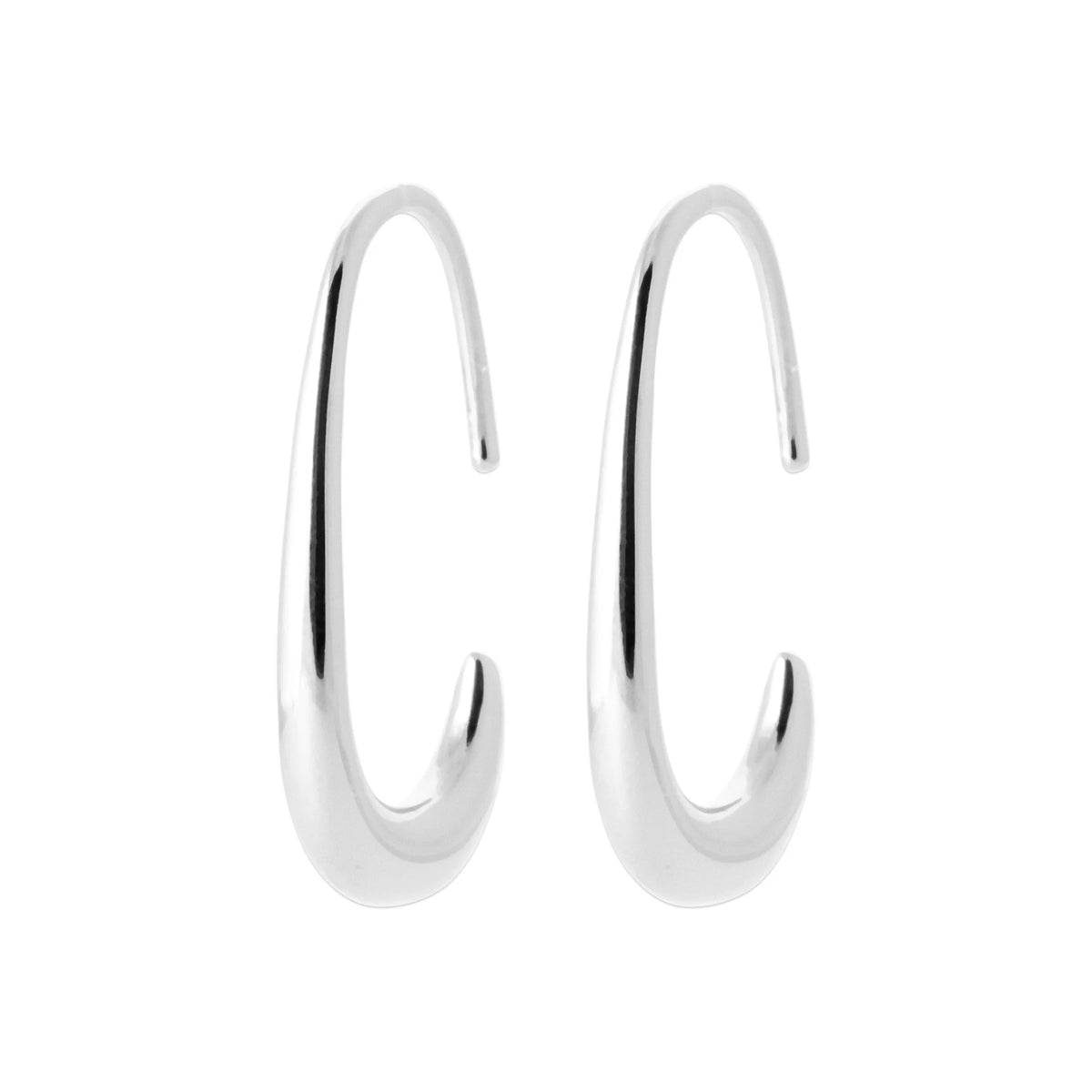 Boucles d’oreilles demi-créoles goutte en argent 925 rhodié