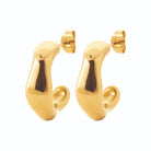 Boucles d’oreilles demi-créoles ondulées en acier PVD doré