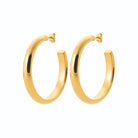 Boucles d’oreilles grandes créoles 47 mm en acier PVD doré