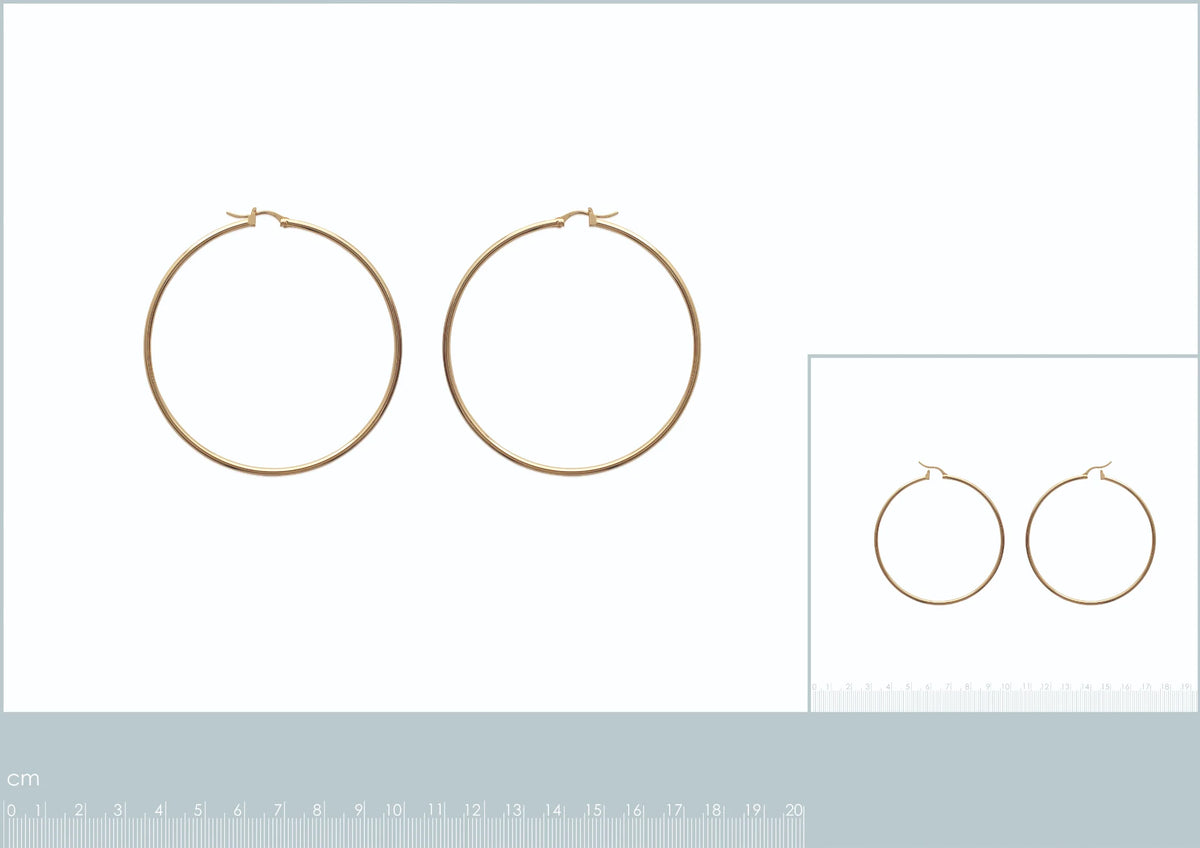 Boucles d’oreilles grandes créoles 60 mm en plaqué or